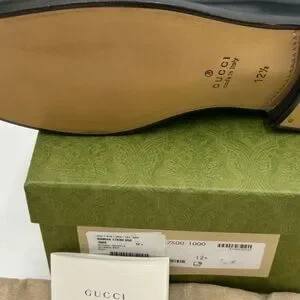 Gucci | Shoes | Gucci Mens Gold Logo Embellished Black 